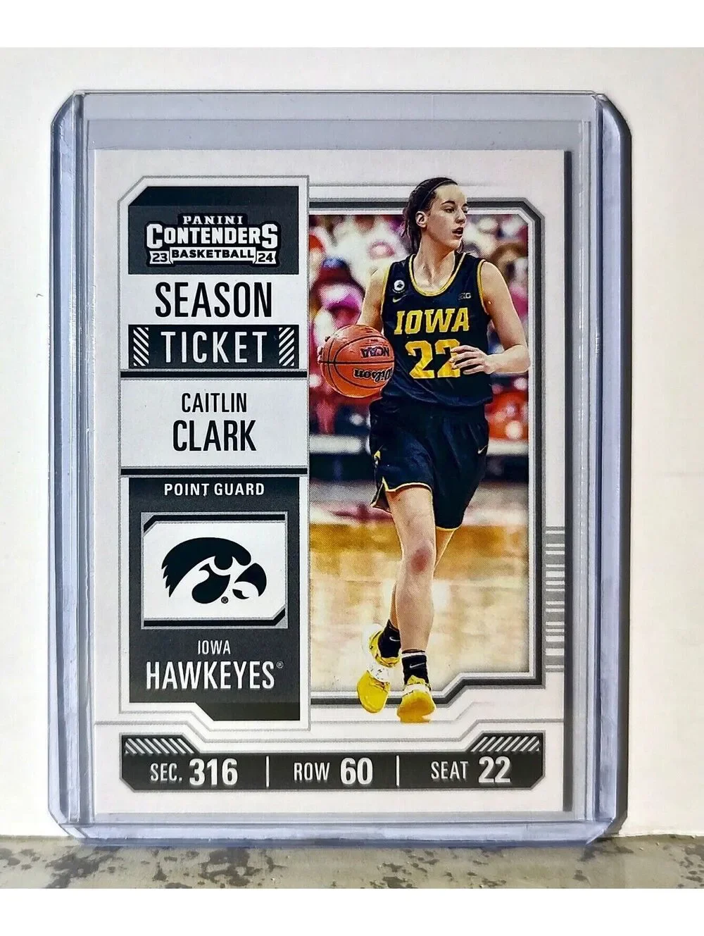 2023-24 Caitlin Clark Panini Contenders #CC1 Season Ticket Card Iowa Hawkeyes